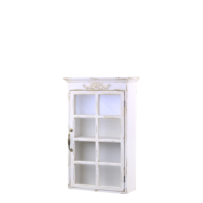 CHIC ANTIQUE VGSKAB M/DEKOR ANTIQUE CREME - 44