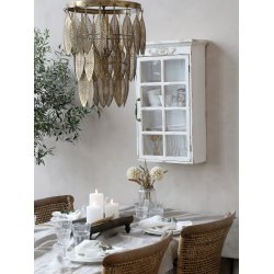 CHIC ANTIQUE VGSKAB M/DEKOR ANTIQUE CREME - 44