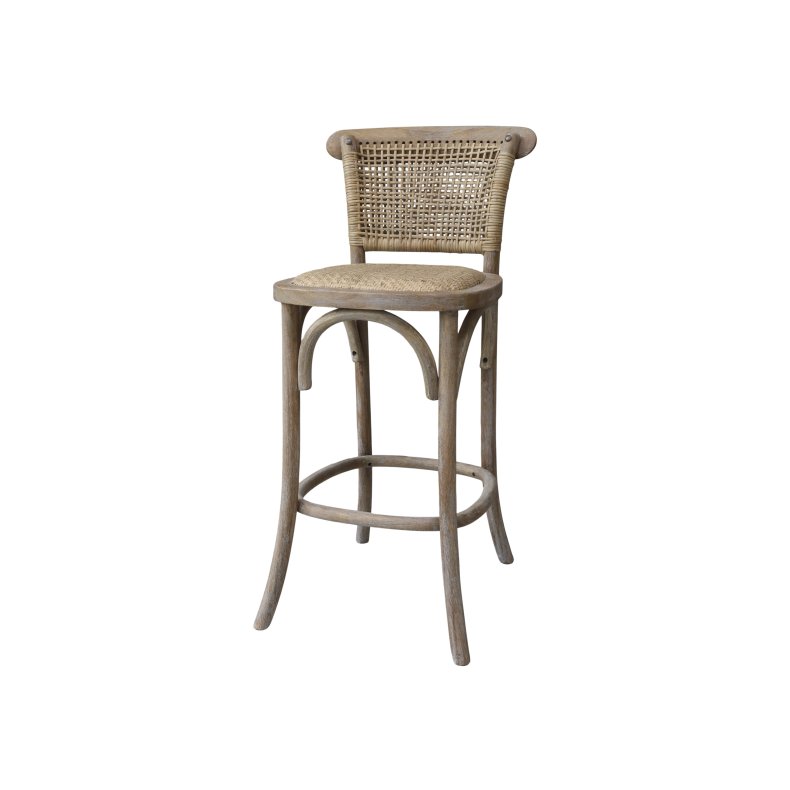 CHIC ANTIQUE FRANSK BARSTOL M/FLETSDE/RYG - 103