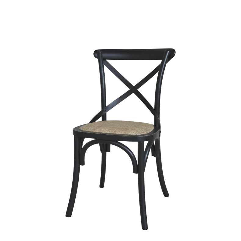 CHIC ANTIQUE STOL M/FLETS�DER SORT - 89