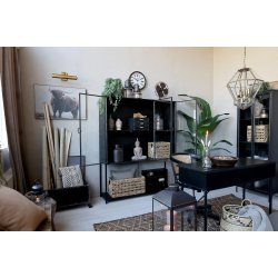 CHIC ANTIQUE KONTORSTOL M/FLETSDE SORT - 80