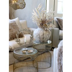 CHIC ANTIQUE SIDEBORD M/GLASPLADE  - 40