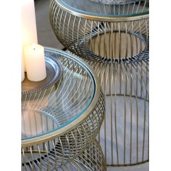 CHIC ANTIQUE SIDEBORD M/GLASPLADE  - 40