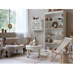 CHIC ANTIQUE VKSKAB M/2 LGER /GLAS CREME - 79