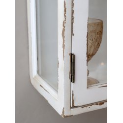 CHIC ANTIQUE VKSKAB M/2 LGER /GLAS CREME - 79