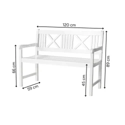 CINAS ROSENBERG B�NK 2 PERS HVID - 120