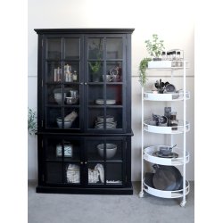 CHIC ANTIQUE MARSEILLE VITRINESKABE M/4 LGER SORT - 196