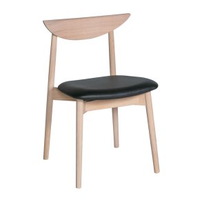 HASLEV SYMPHONY STOL 02 HVIDOLIERET EG SORT LDER POLSTRING -43