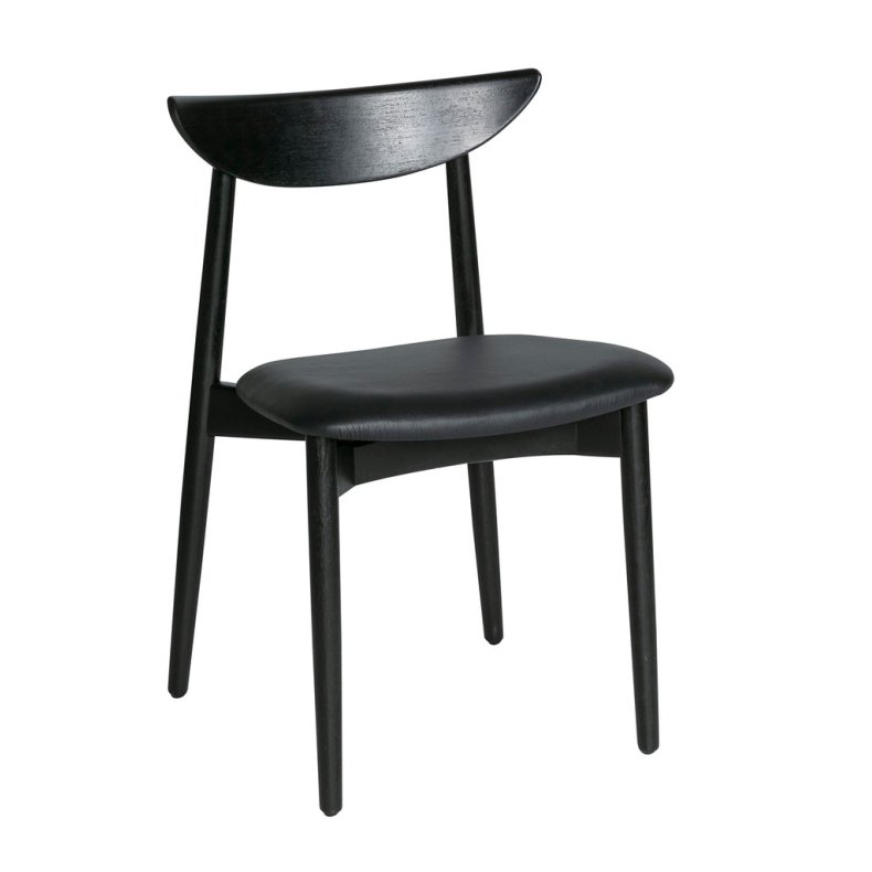 HASLEV SYMPHONY STOL 02 SORTBEJDSET LAKERET EG SORT LDER POLSTRING -43