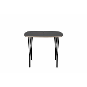 HASLEV SYMPHONY SPISEBORD 86 GRAFITGR LAMINAT METALBEN I SORT - 90