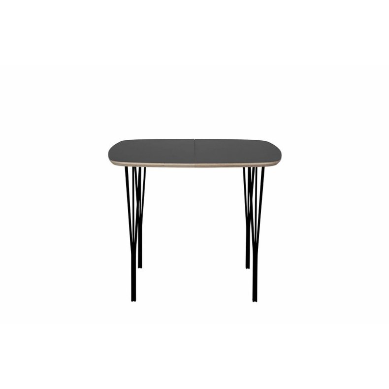HASLEV SYMPHONY SPISEBORD 86 GRAFITGR LAMINAT METALBEN I SORT - 90