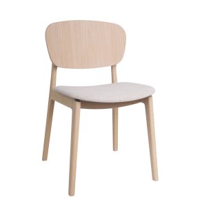 HASLEV IDA SPISESTOL I UBEHANDLET EGETR MED FLASH 402 SAND STOF SDE - 50