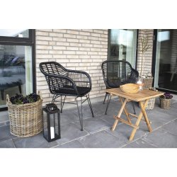 House Nordic Trieste Stol - sort polyrattan med hynde 82