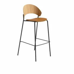 PLEASE WAIT TO BE SEATED DOSINA BARSTOL OLIEBEHANDLET EG OG COGNAC L�DERPOLSTRING - 75