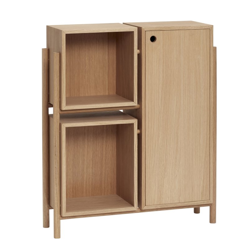 HBSCH CUBE KOMMODE M/HYLDE EGETR NATUR - 90