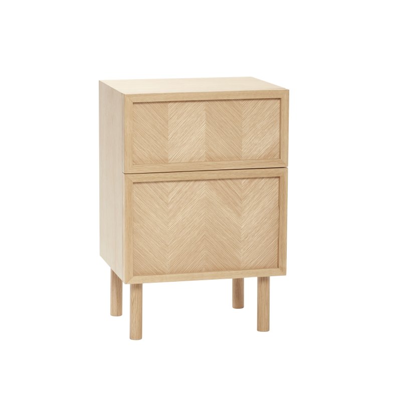 HBSCH HERRINGBONE KOMMODE M/SKUFFER NATUR - 60