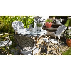 SIKA DESIGN ISABELL CAFSTOL M/ARMLN CAPPUCHINO PRIK HVID - 92