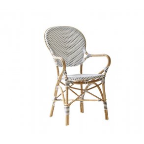 SIKA DESIGN ISABELL CAFSTOL M/ARMLN CAPPUCHINO PRIK HVID - 92