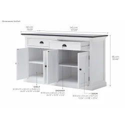 NOVASOLO HALIFAX CONTRAST KLASSISK HVID &amp; SORT KLASSISK SK�NK MED 4 D�RE - 145