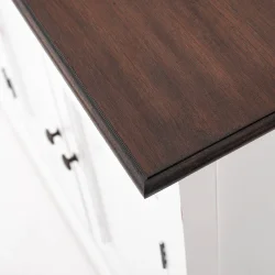 NOVASOLO HALIFAX ACCENT HVID PATINERET &amp; DYB BRUN KLASSISK SK�NK MED 4 D�RE - 145