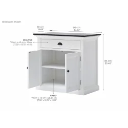 NOVASOLO HALIFAX CONTRAST KLASSISK HVID &amp; SORT LILLE SK�NK - 90