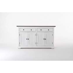 NOVASOLO PROVENCE KLASSISK SK�NK MED 4 D�RE/M�RKEBRUN PLADE/2 SKUFFER HVID - 145