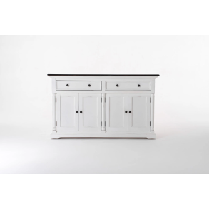 NOVASOLO PROVENCE KLASSISK SK�NK MED 4 D�RE/M�RKEBRUN PLADE/2 SKUFFER HVID - 145