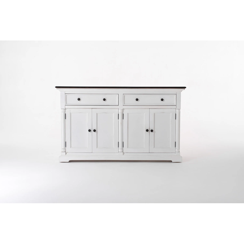 NOVASOLO PROVENCE KLASSISK SK�NK MED 4 D�RE/M�RKEBRUN PLADE/2 SKUFFER HVID - 145