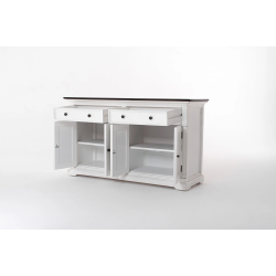 NOVASOLO PROVENCE KLASSISK SK�NK MED 4 D�RE/M�RKEBRUN PLADE/2 SKUFFER HVID - 145