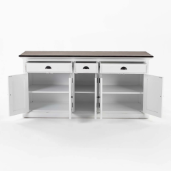 NOVASOLO HALIFAX HVID PATINERET M/3 SKUFFER / 5 D�RER/ DYB BRUN SK�NK - 180