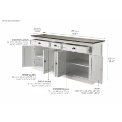 NOVASOLO HALIFAX ACCENT HVID PATINERET &amp; DYB BRUN SK�NK - 180
