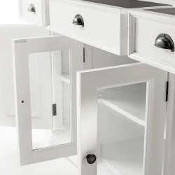 NOVASOLO HALIFAX CONTRAST KLASSISK HVID &amp; SORT SK�NK MED 4 L�GER OG 3 SKUFFE - 145