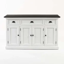 NOVASOLO CONTRAST KLASSISK HVID &amp; SORT SK�NK MED 4 L�GER OG 3 SKUFFE - 145