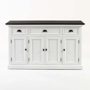 NOVASOLO CONTRAST KLASSISK HVID & SORT SK�NK MED 4 L�GER OG 3 SKUFFE - 145