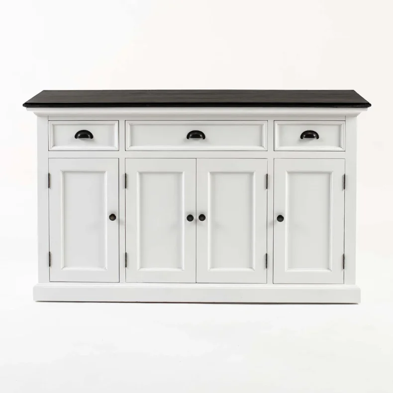 NOVASOLO CONTRAST KLASSISK HVID &amp; SORT SK�NK MED 4 L�GER OG 3 SKUFFE - 145