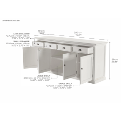 NOVASOLO HALIFAX SK�NK M/4 SKUFFER/4 L�GER HYLDER HVID - 200