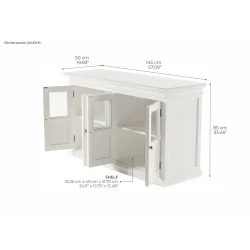 NOVASOLO HALIFAX KLASSISK HVID SK�NK MED 4 GLASD�RE - 145