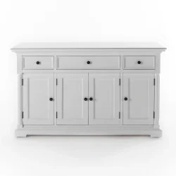 NOVASOLO PROVENCE KLASSISK HVID SK�NK MED 4 L�GER OG 3 SKUFFE - 145