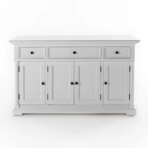 NOVASOLO PROVENCE KLASSISK HVID SK�NK MED 4 L�GER OG 3 SKUFFE - 145