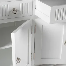 NOVASOLO SKANSEN KLASSISK HVID KKKENREOL MED 5 LGER 3 SKUFFER - 180