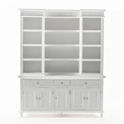 NOVASOLO SKANSEN KLASSISK HVID KKKENREOL MED 5 LGER 3 SKUFFER - 180