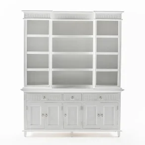 NOVASOLO SKANSEN KLASSISK HVID KKKENREOL MED 5 LGER 3 SKUFFER - 180