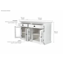 NOVASOLO HALIFAX KLASSISK HVID KLASSISK SK�NK MED GLASD�RE - 145
