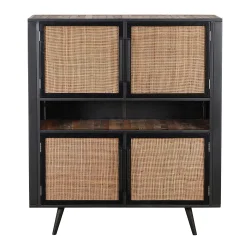 NOVASOLO NORDIC RATTAN NATURLIG B�DTR� SK�NK MED 4 L�GER OG 3 SKUFFE - 130