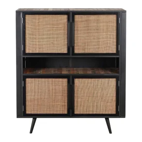NOVASOLO NORDIC RATTAN NATURLIG B�DTR� SK�NK MED 4 L�GER OG 3 SKUFFE - 130
