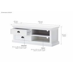 NOVASOLO HALIFAX KLASSISK HVID MEDIUM TV BORD - 120