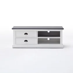 NOVASOLO HALIFAX CONTRAST KLASSISK HVID &amp; SORT MEDIUM TV BORD - 120
