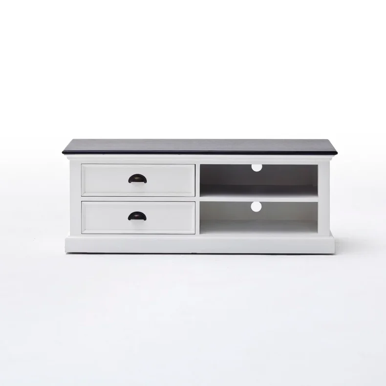 NOVASOLO HALIFAX CONTRAST KLASSISK HVID &amp; SORT MEDIUM TV BORD - 120