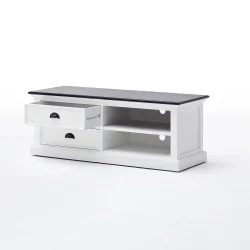 NOVASOLO HALIFAX CONTRAST KLASSISK HVID &amp; SORT MEDIUM TV BORD - 120