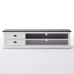 NOVASOLO HALIFAX CONTRAST KLASSISK HVID &amp; SORT STORT TV BORD - 180